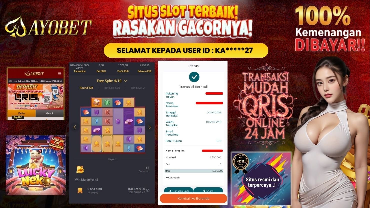 AYOBET JACKPOT SLOT LUCKY NEKO